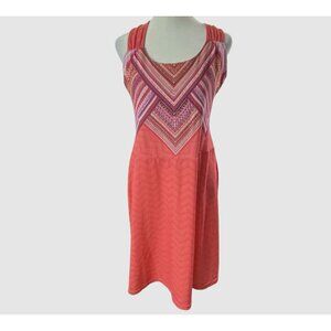 PRANA Women Phoebe Viola Pixie Knee Length Dress Sz M Pink Athleisure 1a-18